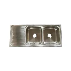 Bass 1200mm Double Bowl Kitchen Sink with Drainer