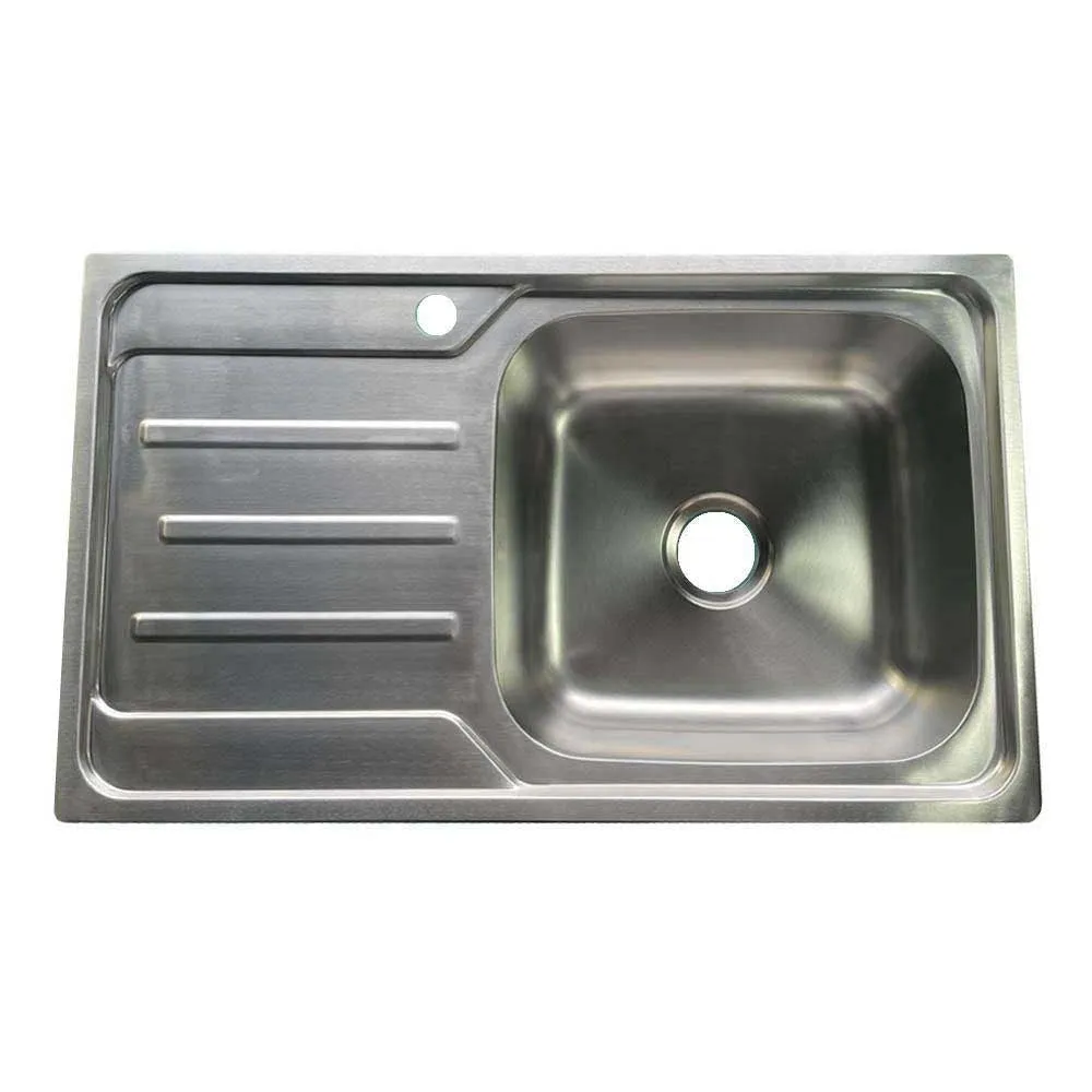 Bass 820mm Single Bowl Kitchen Sink with Drainer