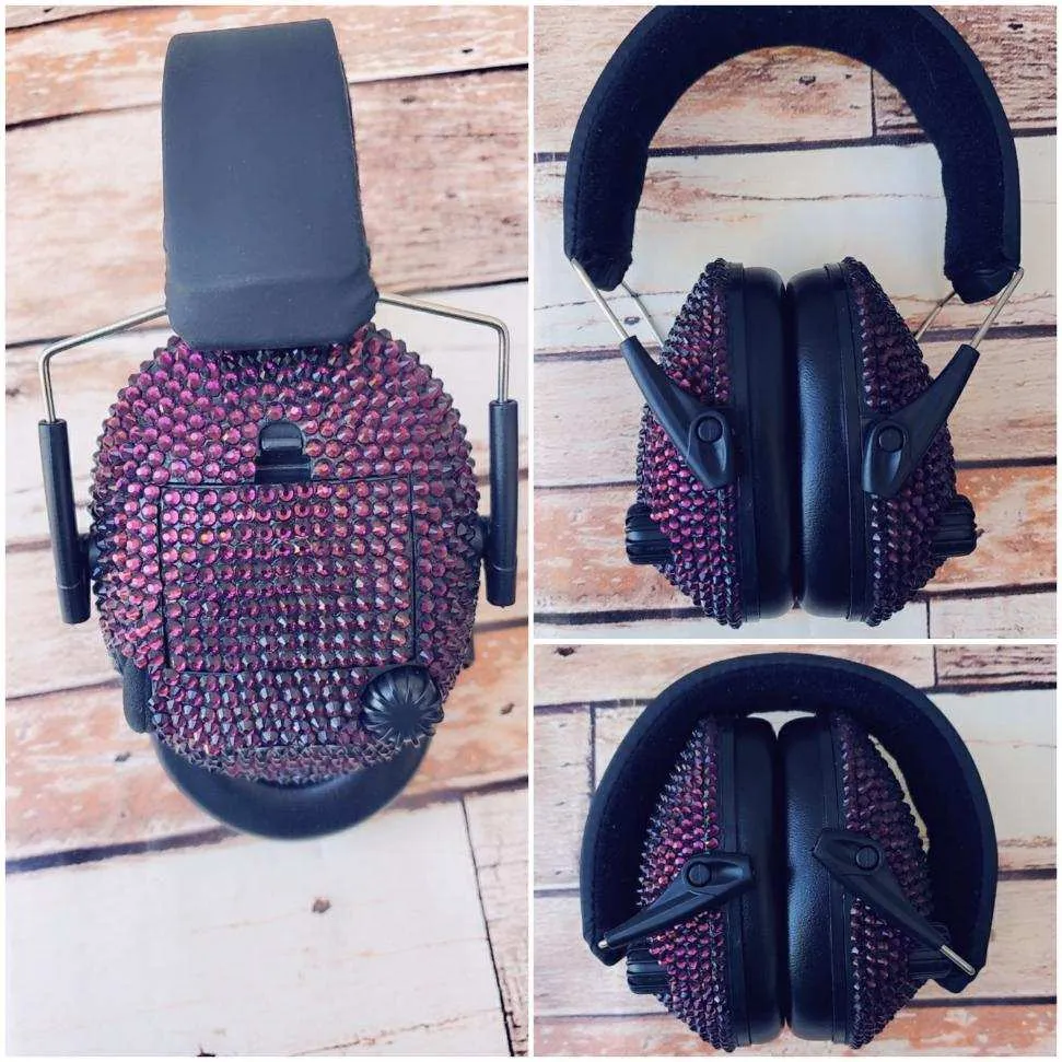 Dark Purple Sparkle Electronic Shooting Ear Muffs