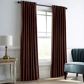 Darkening Velvet Thermal Insulated Rod Pocket Back Tab Window Curtains 2 Panels 52" W x 96" L