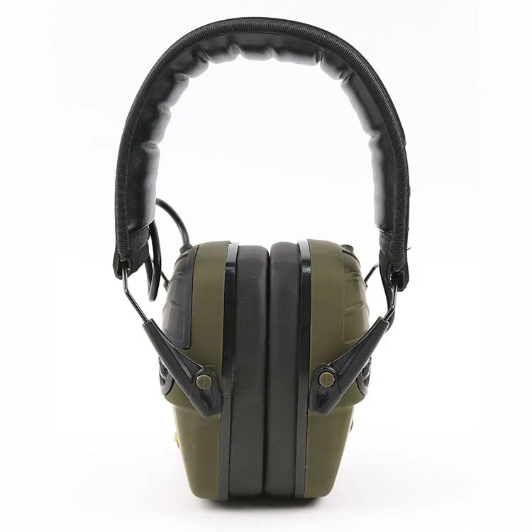 Electronic hunting earmuffs with noise reduction