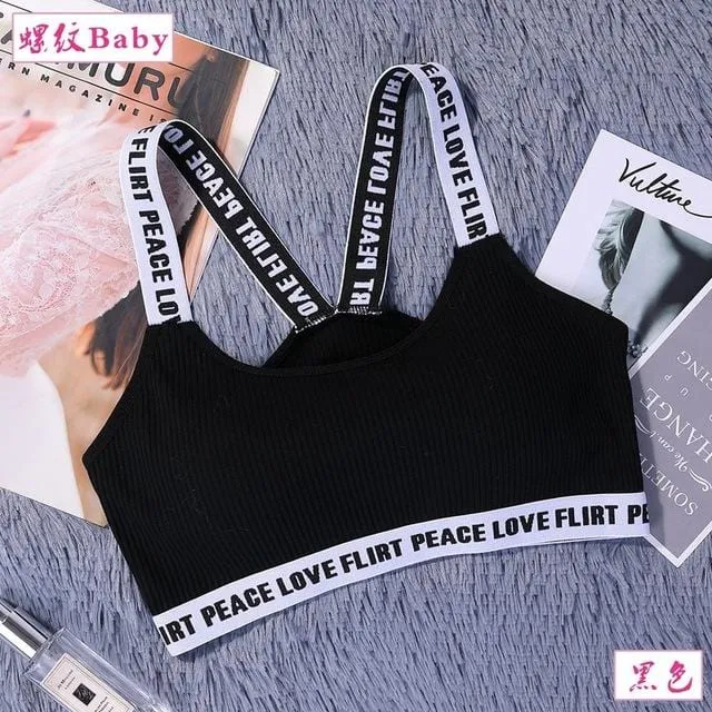 Love Flirt Peace Push-Up Sports Bra