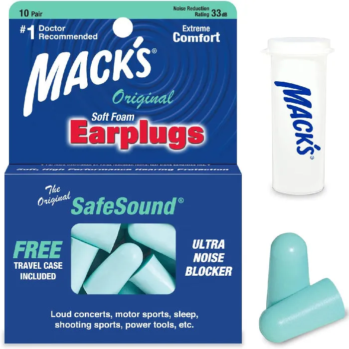 Macks SafeSound Soft Ear Plugs Slim Fit, 10 Pair