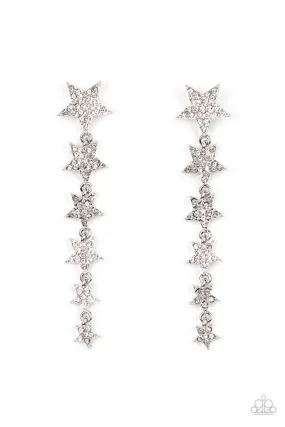 Paparazzi Americana Attitude - White Star Earrings