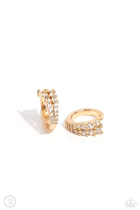 Paparazzi Pronged Parisian Gold Ear Cuff Post Earrings