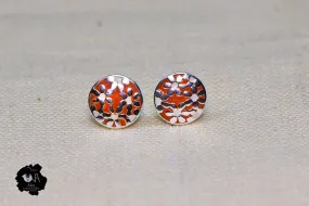 Pure Silver Minakari Studs