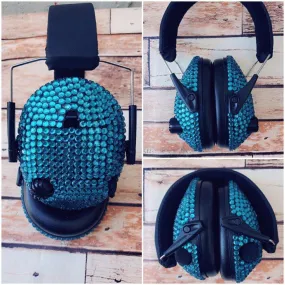 Turquoise Sparkle Electronic Shooting Ear Muffs