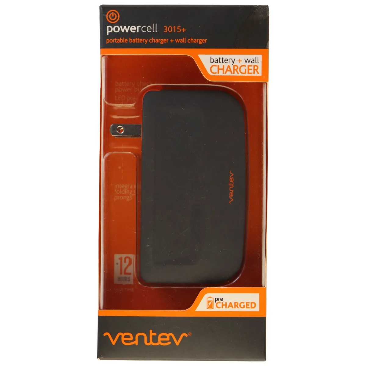 Ventev Powercell (3015 ) 3000mAh Portable Battery & Wall Charger Device - Gray