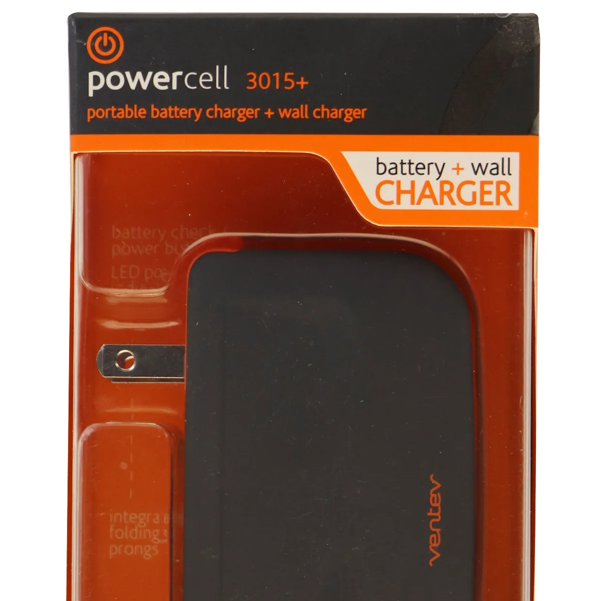 Ventev Powercell (3015 ) 3000mAh Portable Battery & Wall Charger Device - Gray